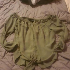 Olive off the shoulder top